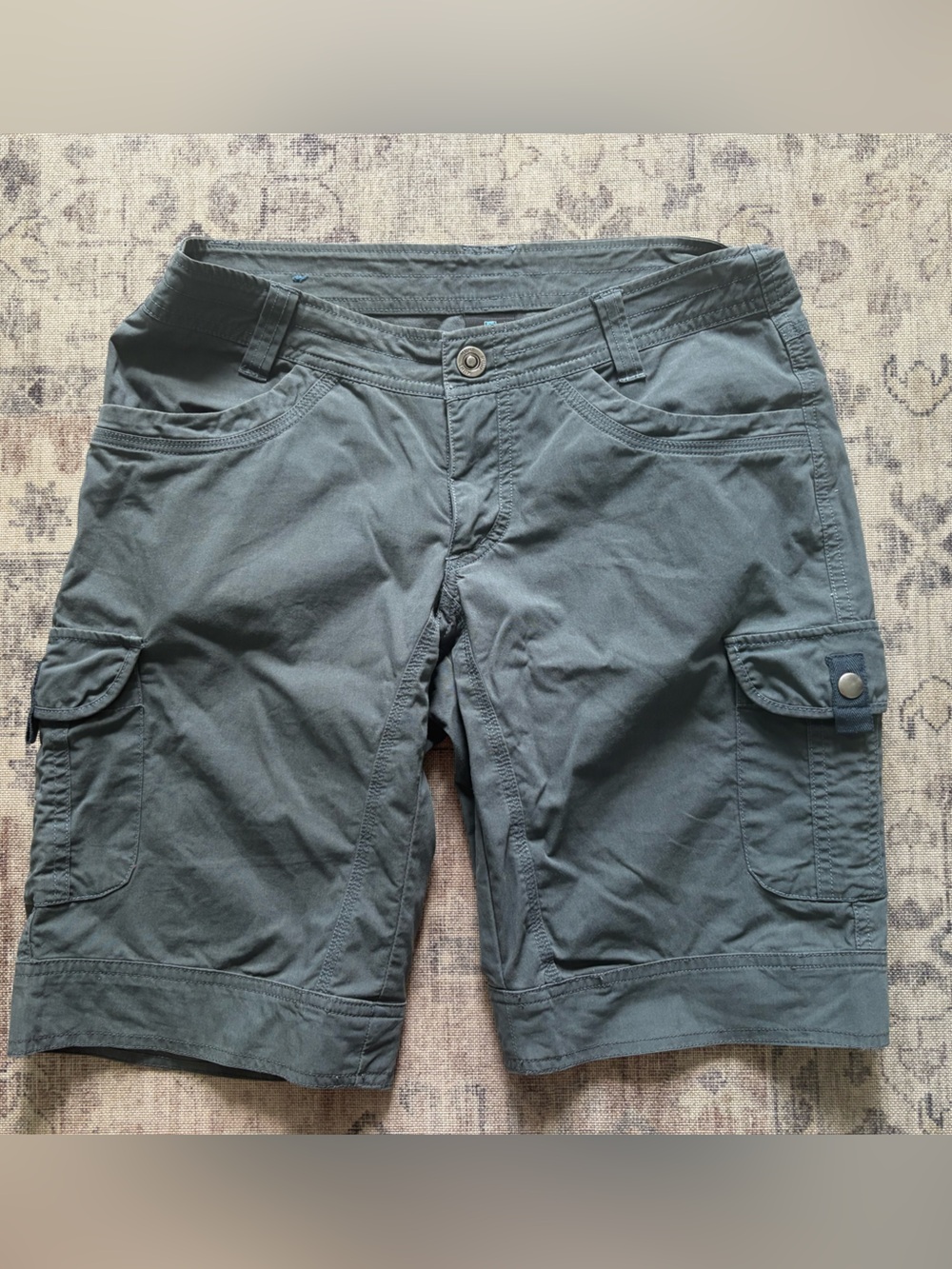 Casual Cargo Knee-Length Shorts - Slate Blue